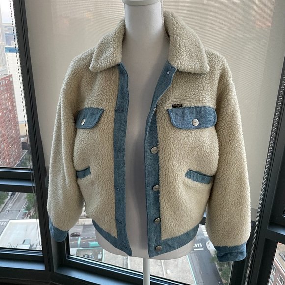 Wrangler Tan and Blue Teddy Jacket - Picture 3 of 9